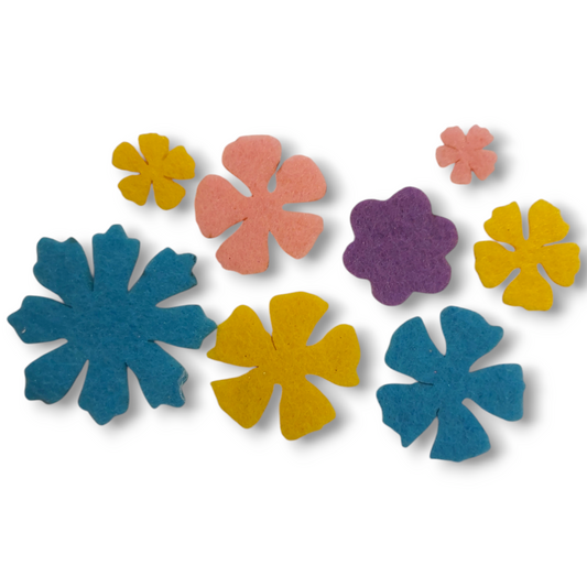 Felt flowers 2 -4.5 cm