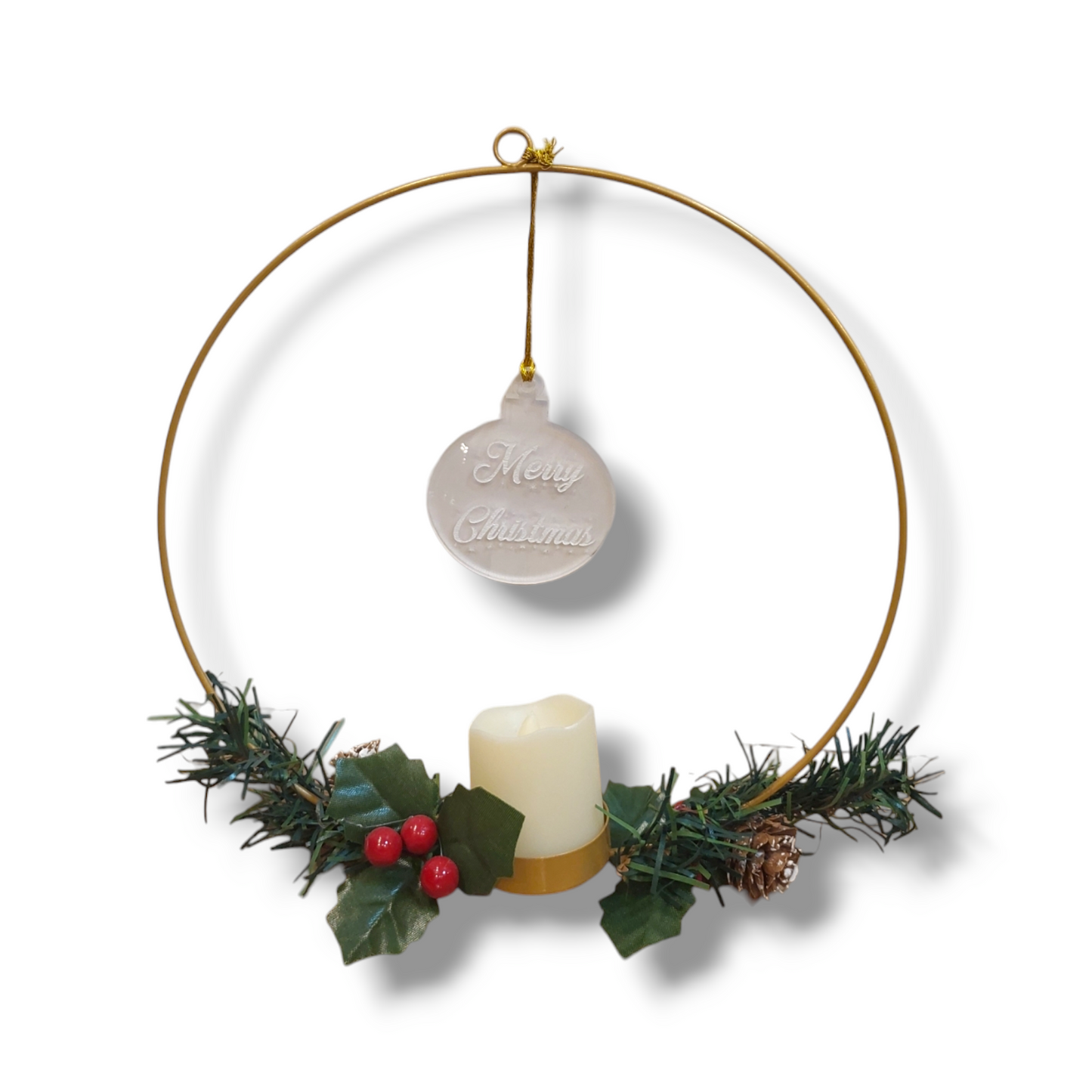 Christmas Wreath (modern with candle)