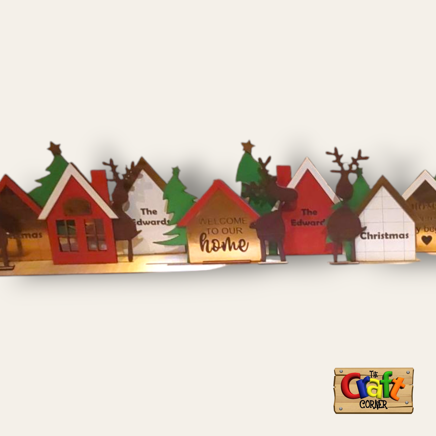 Christmas Wooden houses stand