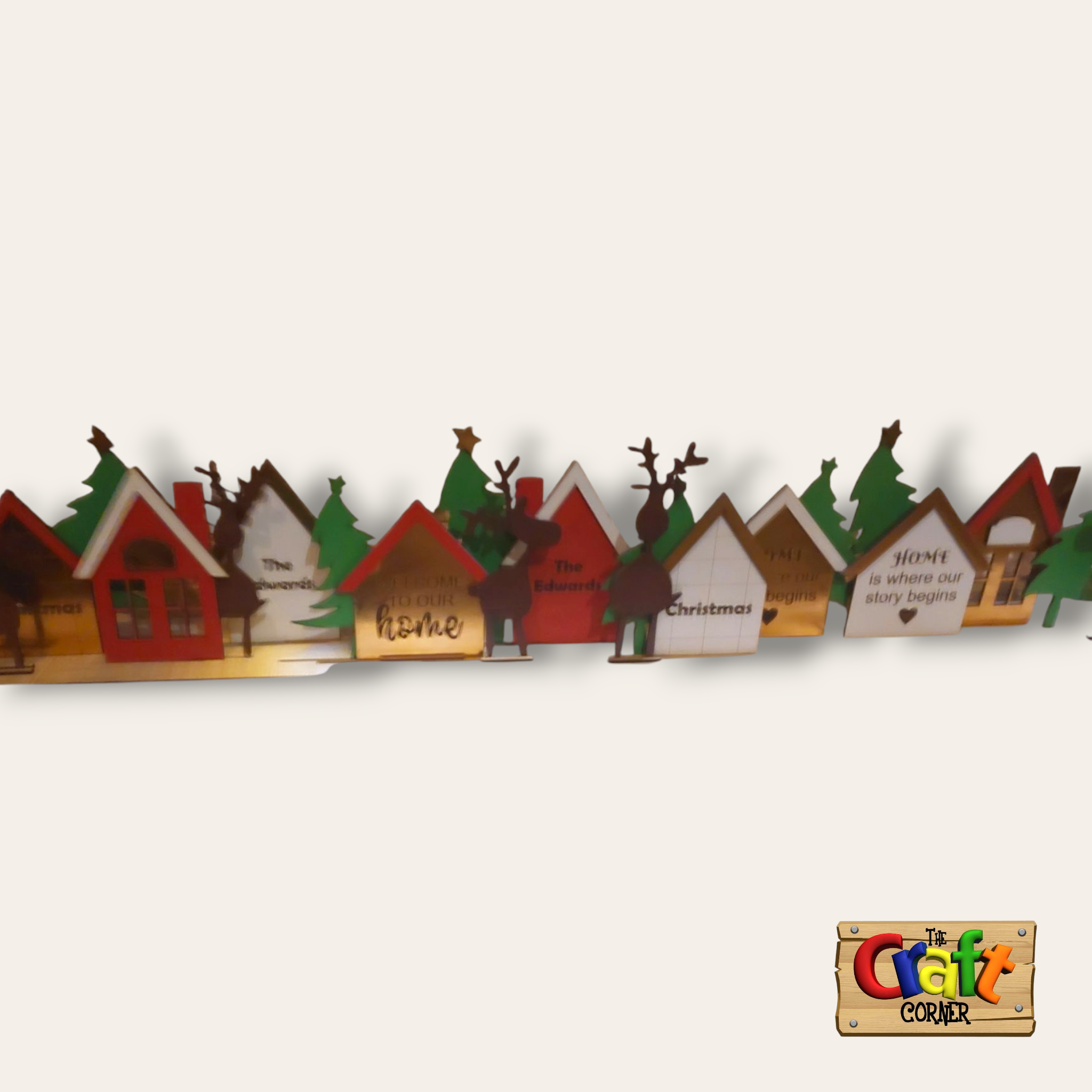 Christmas Wooden houses stand