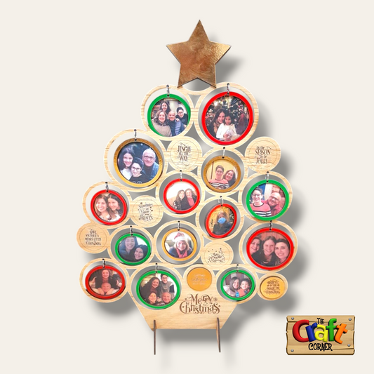 Christmas Tree: Wood tabletop Picture Christmas tree