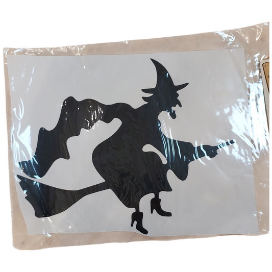 Halloween stickers (witch on broom)