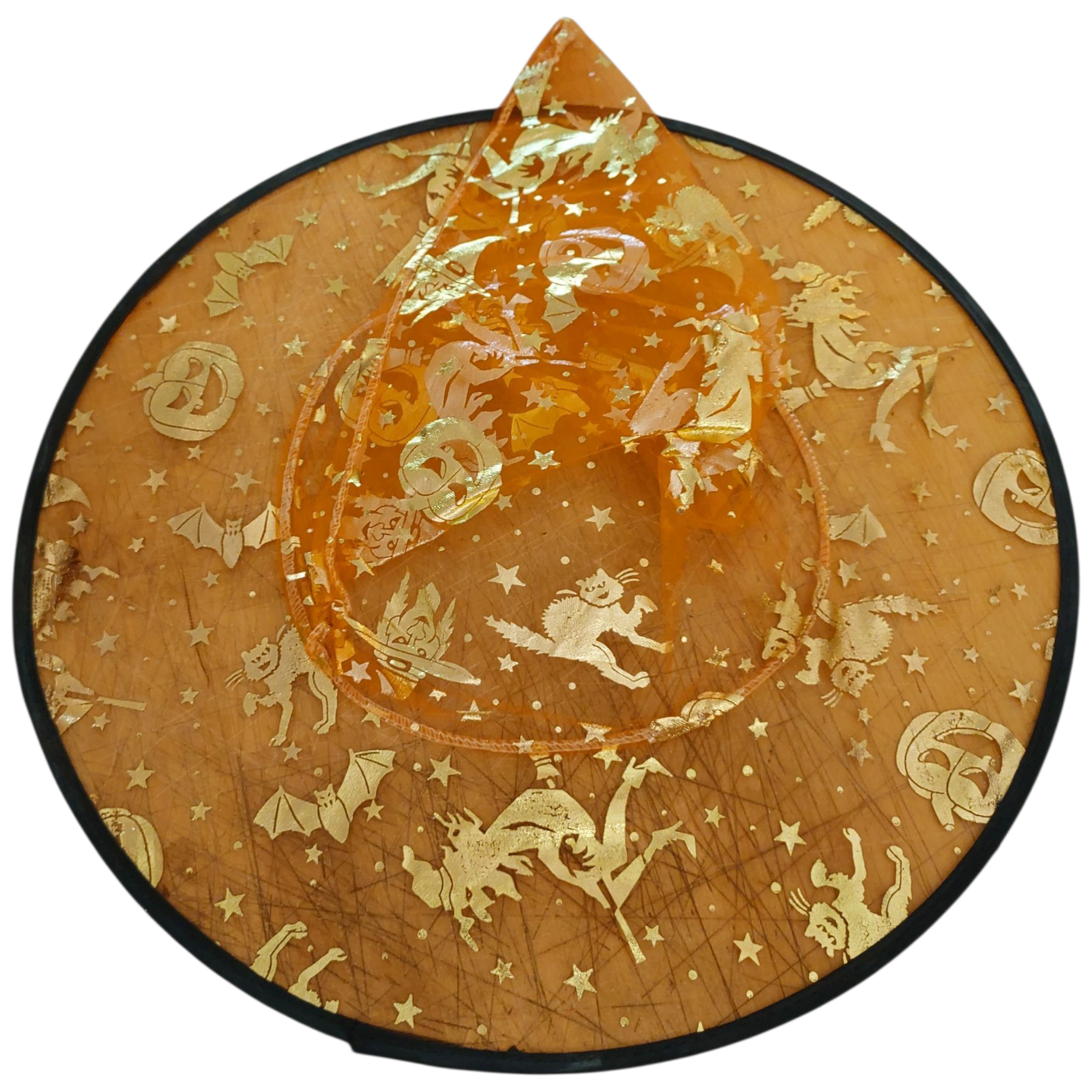 Witch hat (orange tulle)