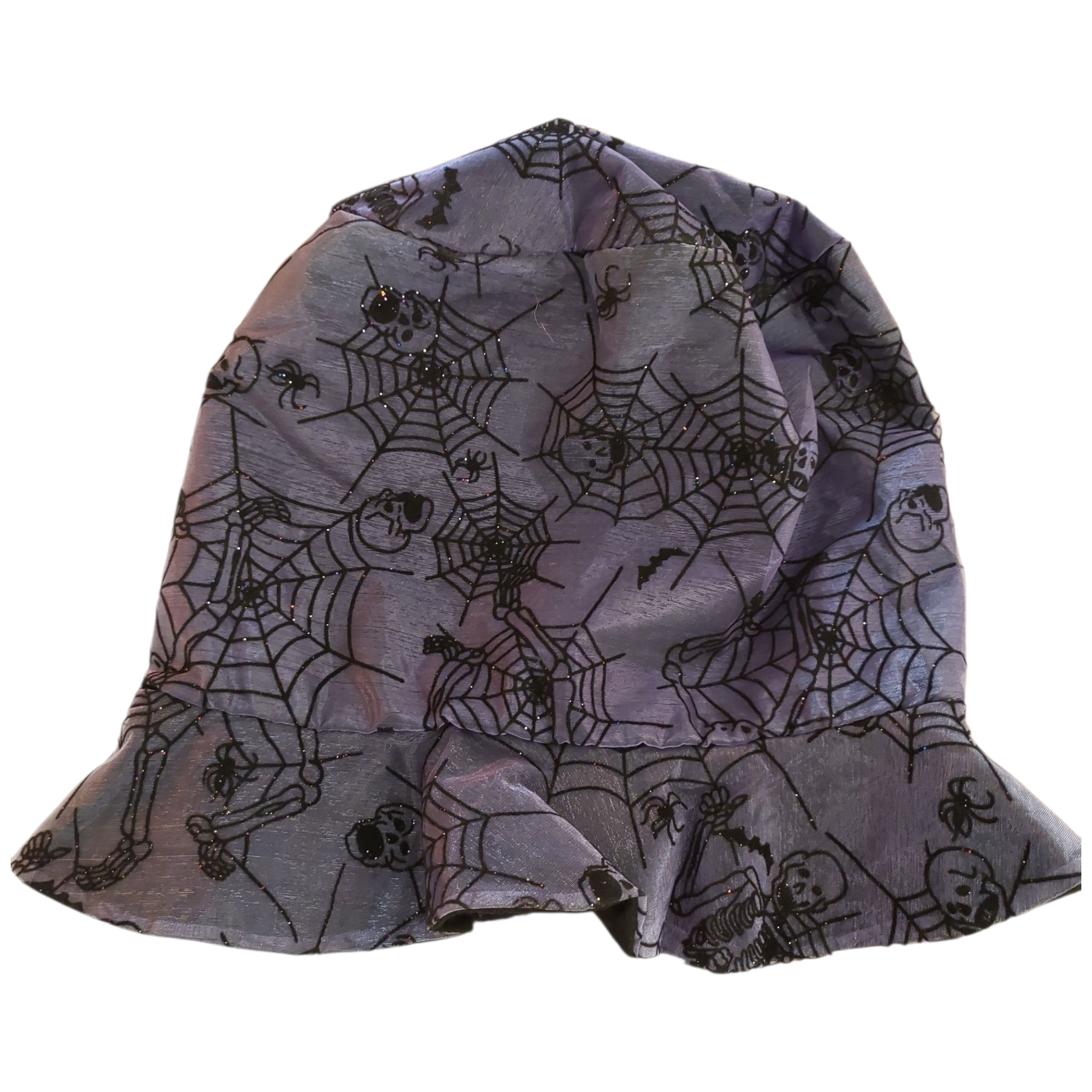 Witch hat (black and purple satin)