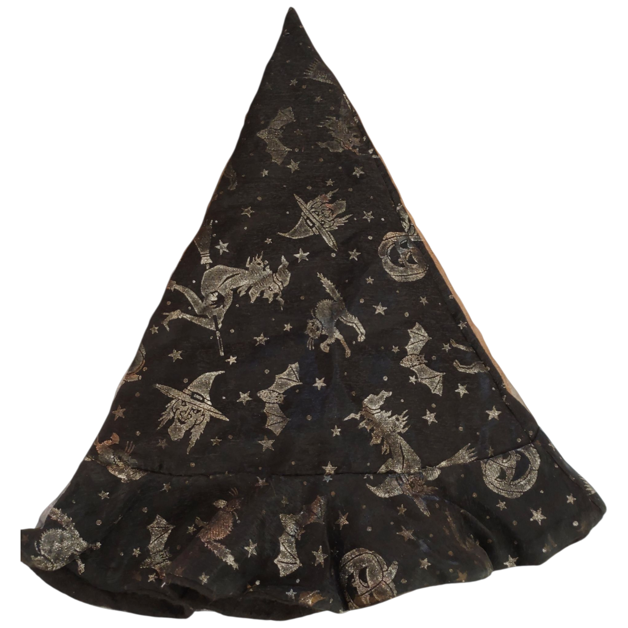 Witch hat (black and silver satin)