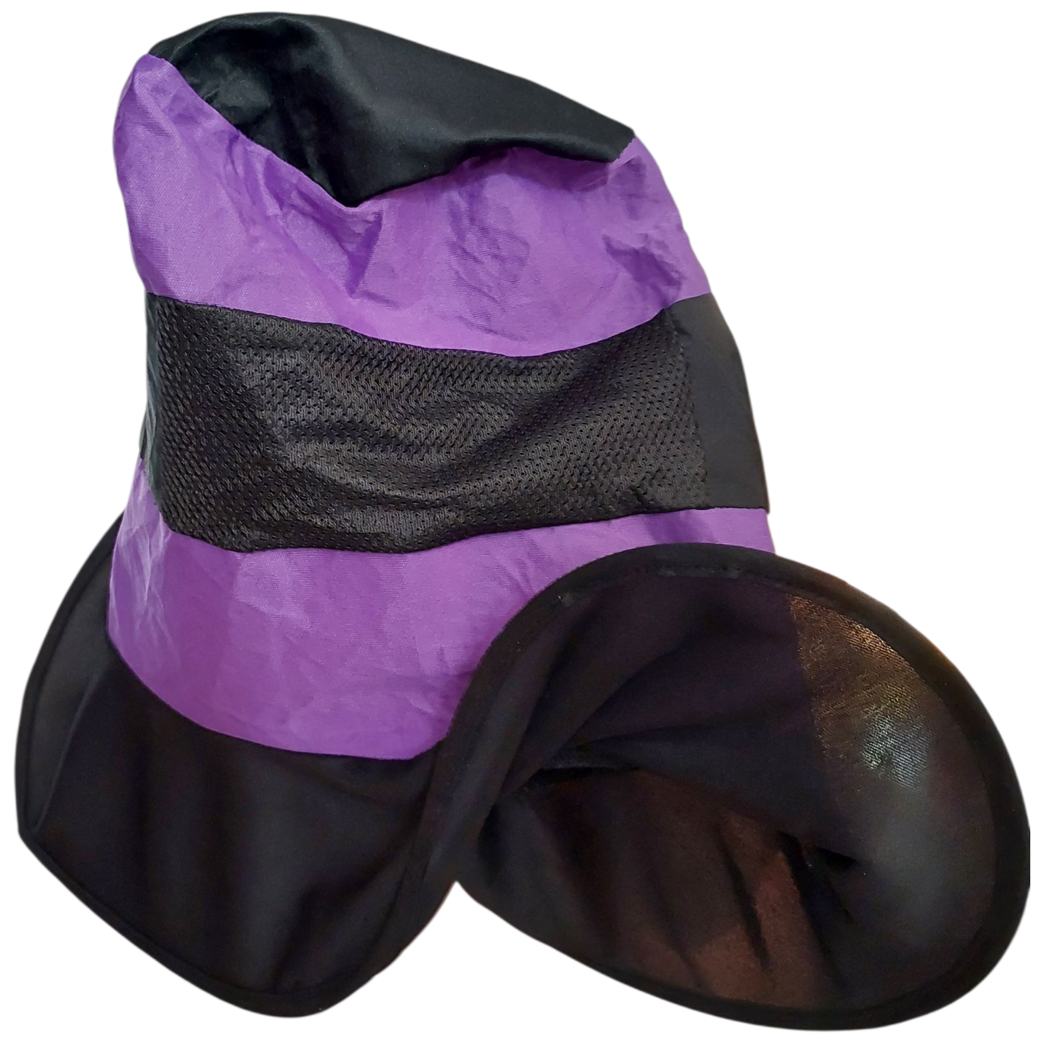 Witch hat (satin) (purple & black)