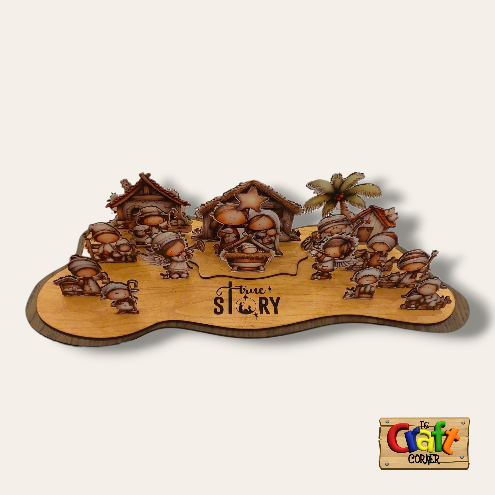 Nativity Scene: Whimsical wooden stand