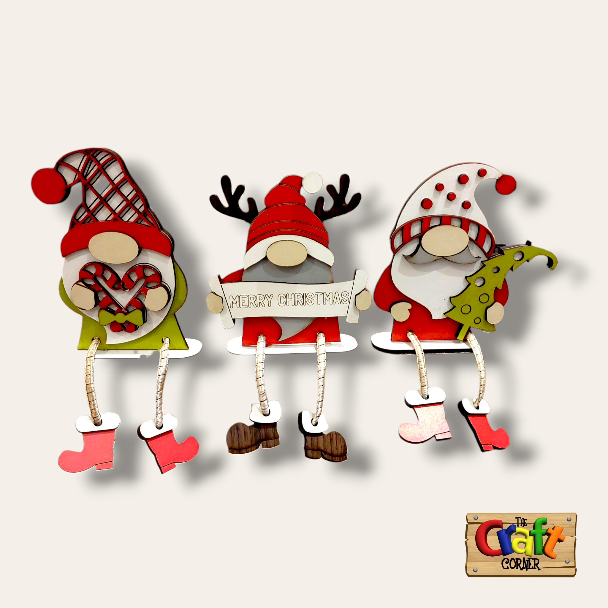 Dangling legs Christmas gnomes (set of 3) (style 2)