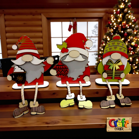 Dangling legs Christmas gnomes (set of 3) (style 3)