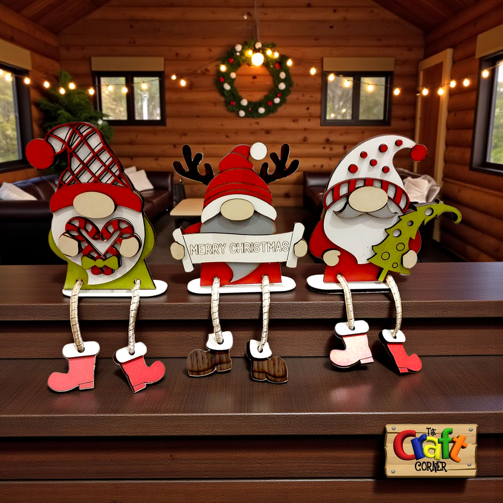 Dangling legs Christmas gnomes (set of 3) (style 2)