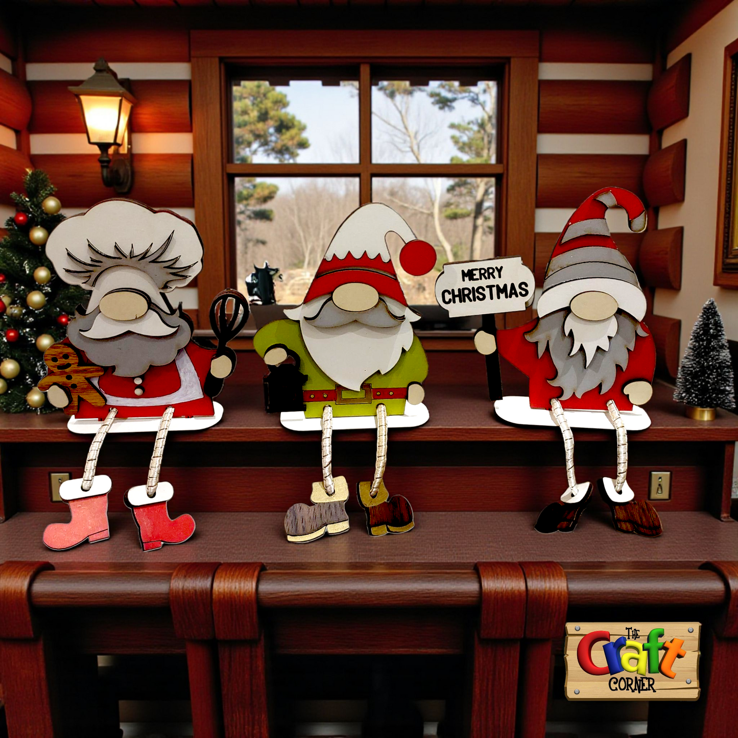 Dangling legs Christmas gnomes (set of 3) (style 1)
