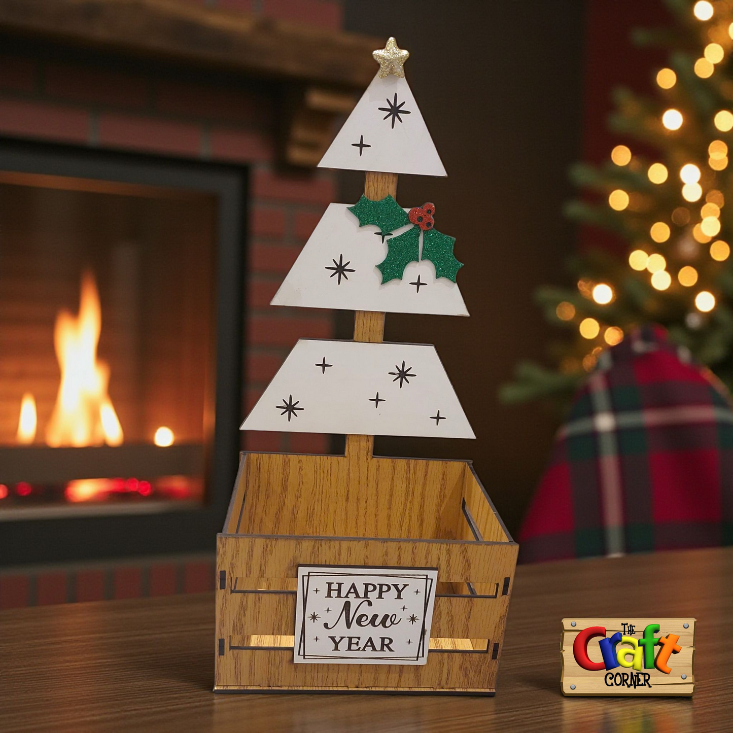 Box: open box/basket white tree