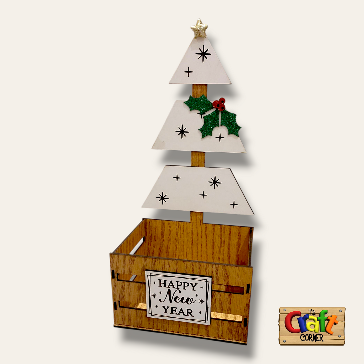 Box: open box/basket white tree
