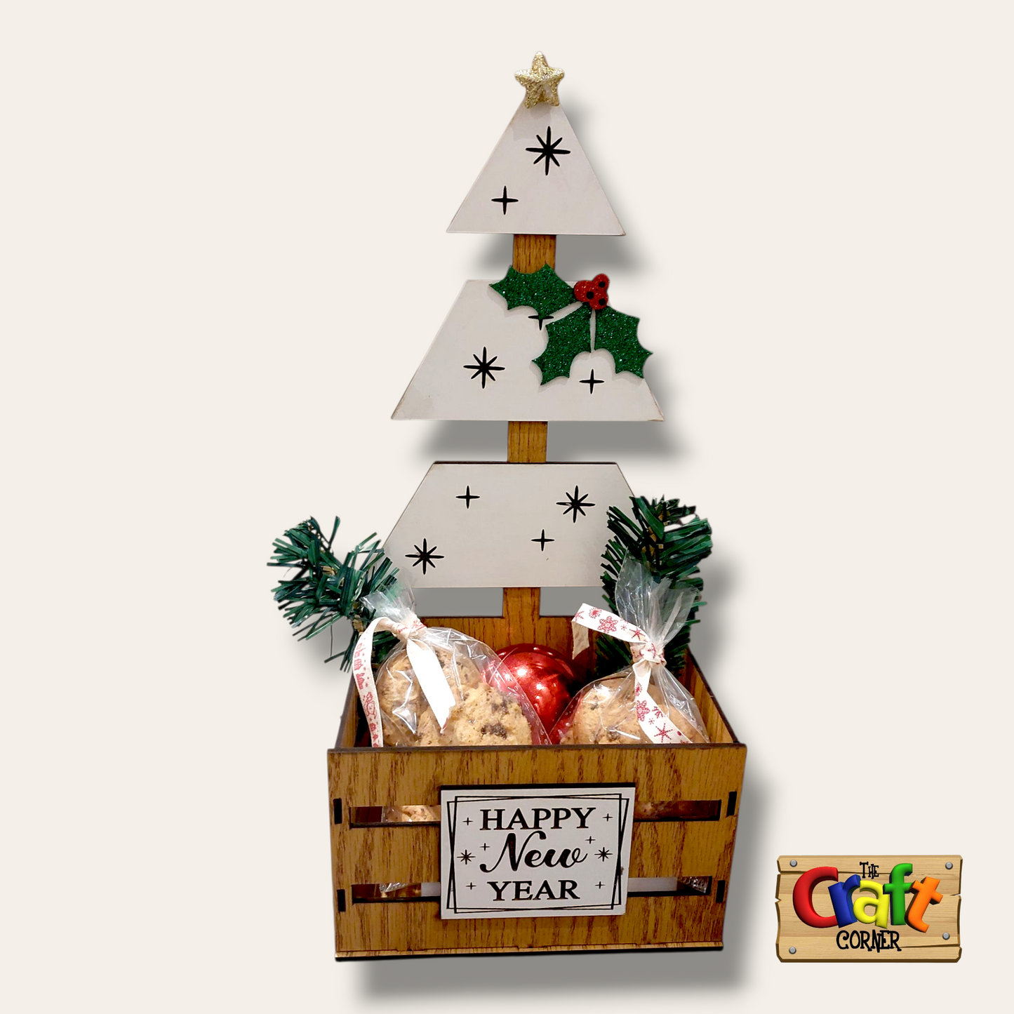 Box: open box/basket white tree
