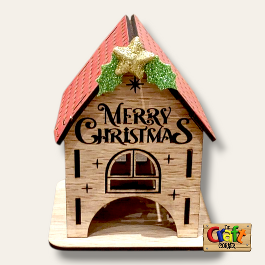 Candle holder: 3D Christmas house