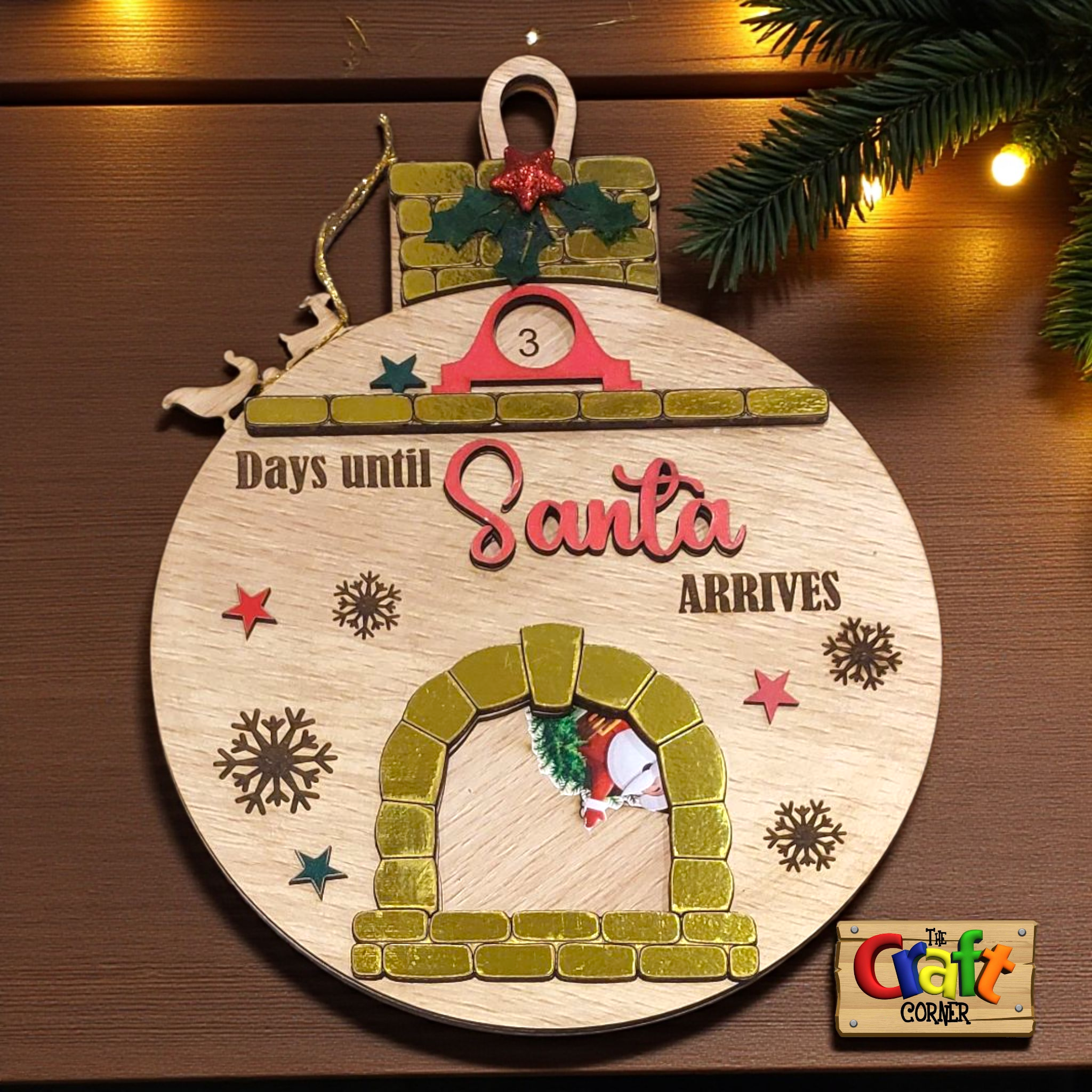 Christmas countdown: Days until Christmas Santa in chimney