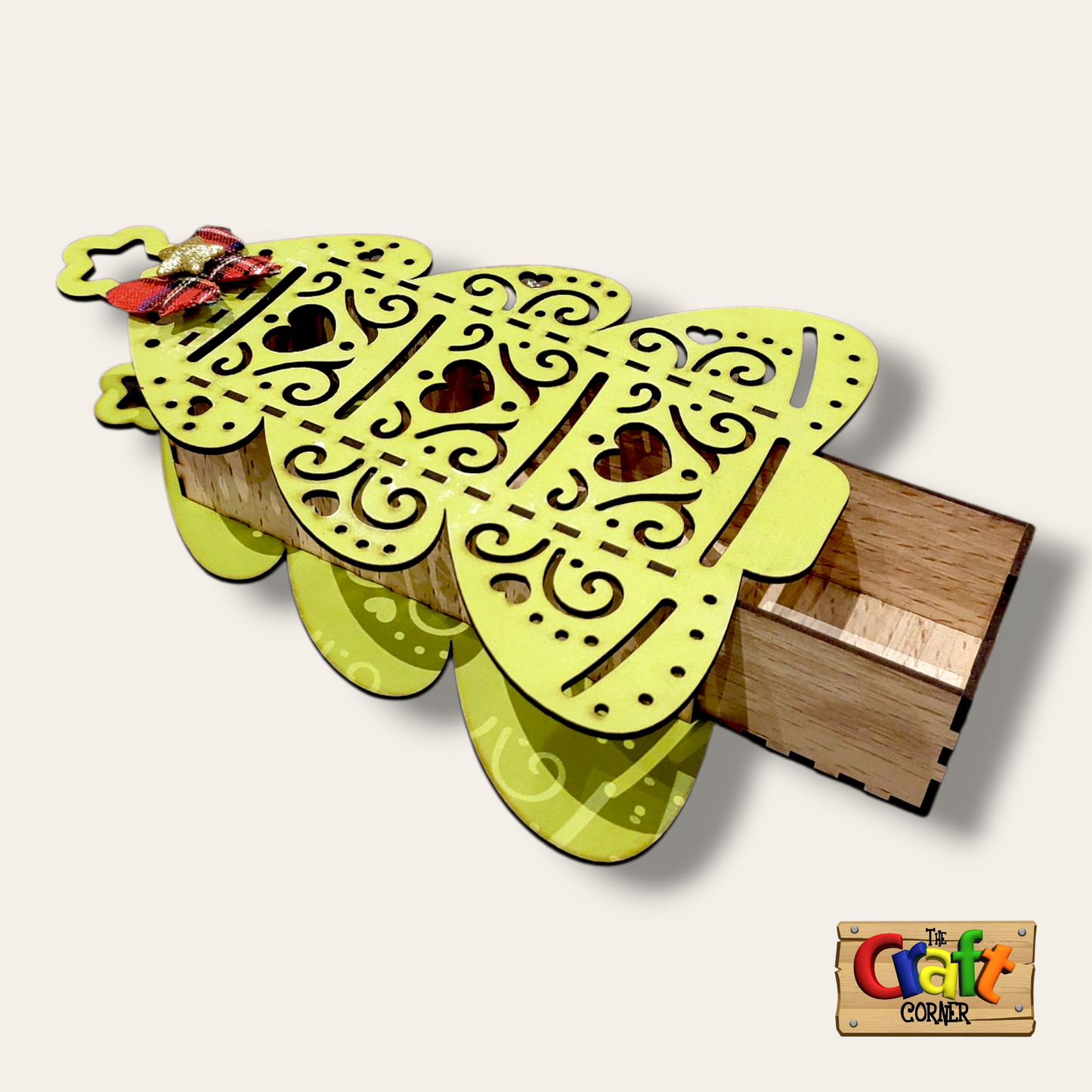 Box: Wooden Christmas tree with drawer