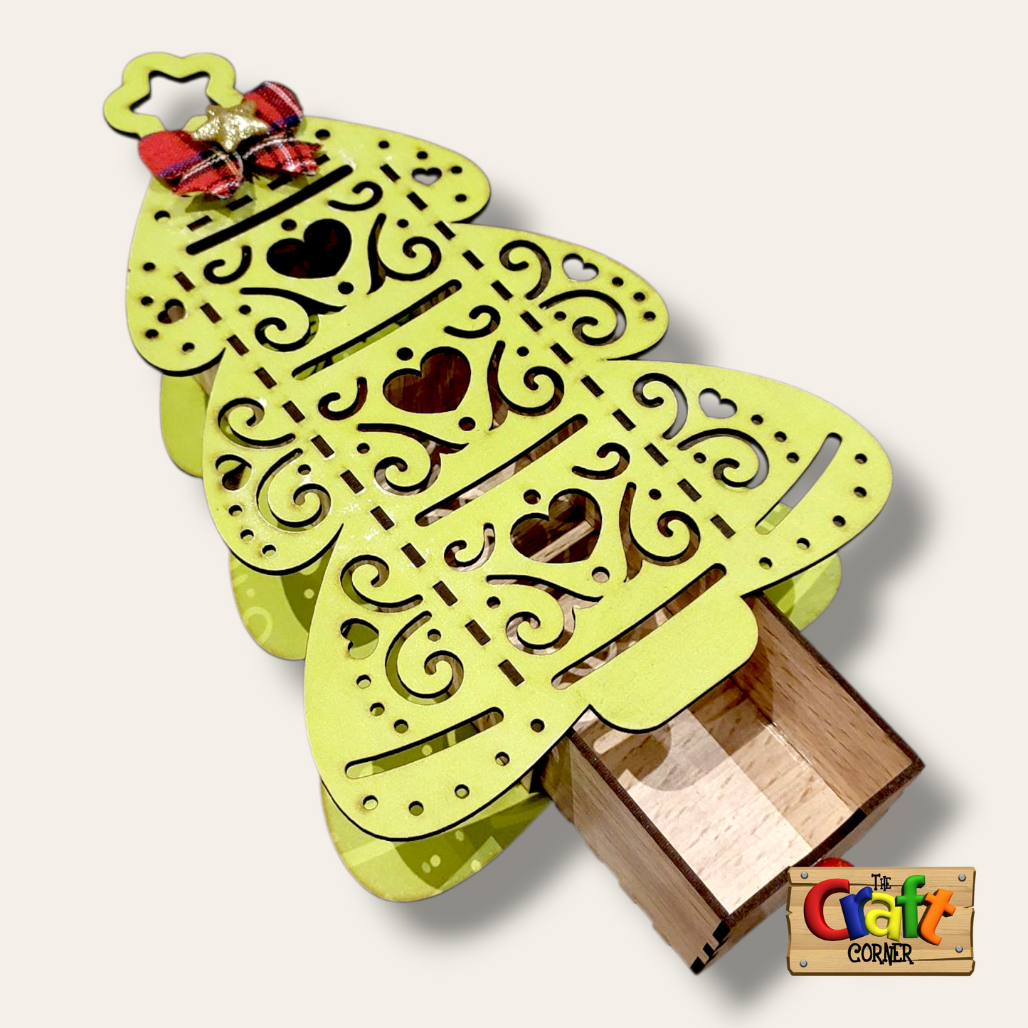 Box: Wooden Christmas tree with drawer