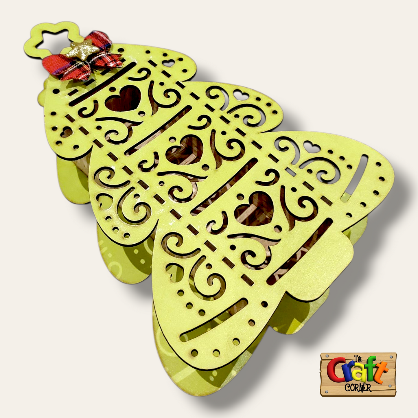 Box: Wooden Christmas tree with drawer