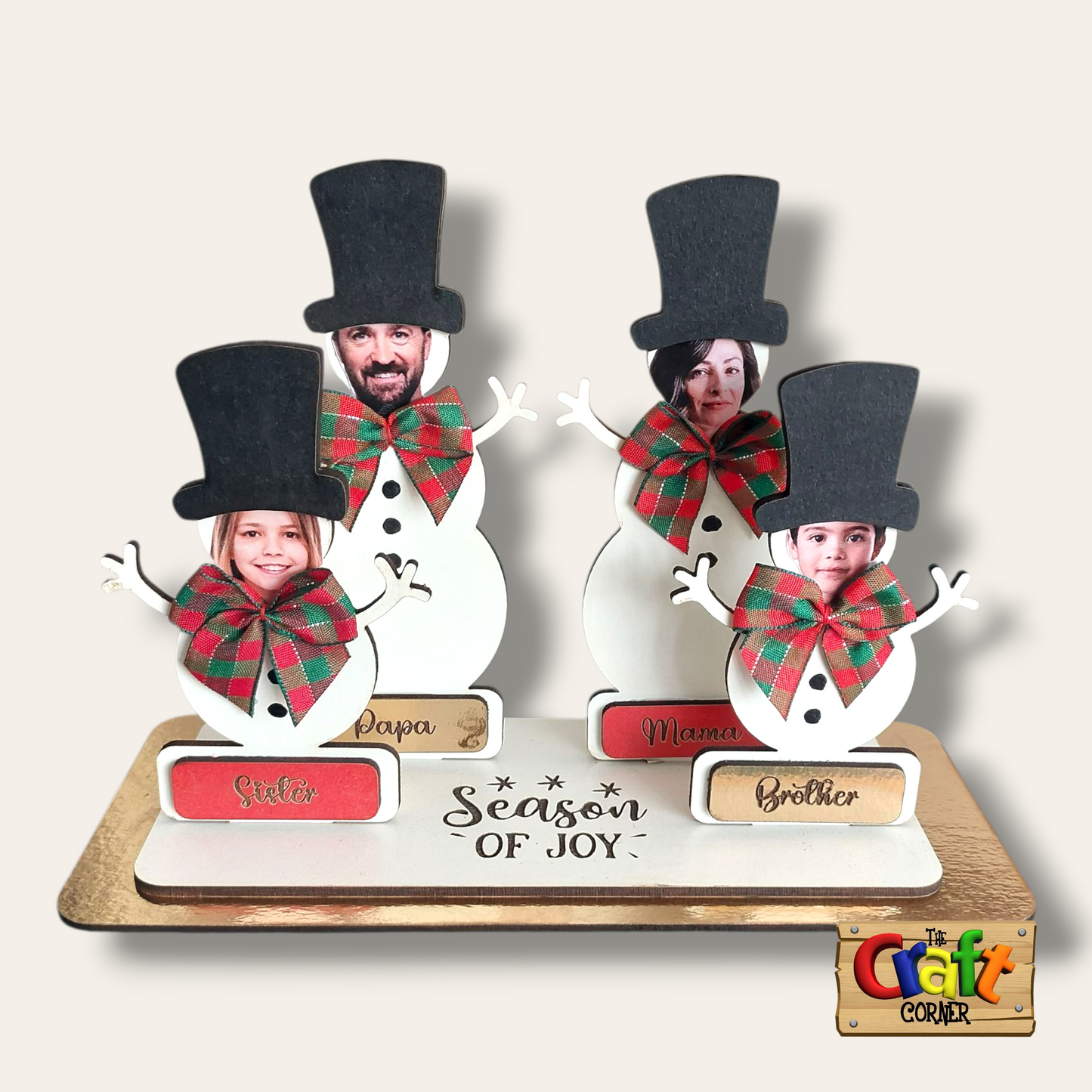 Personalized Family Snowman picture stand