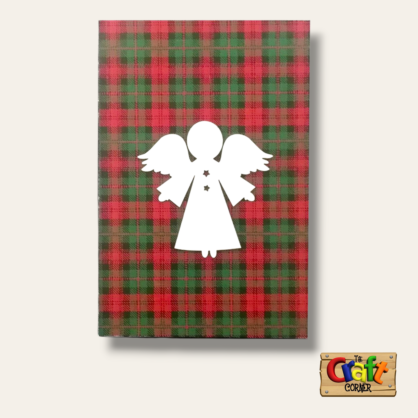 Christmas sign (Plaid white angel)