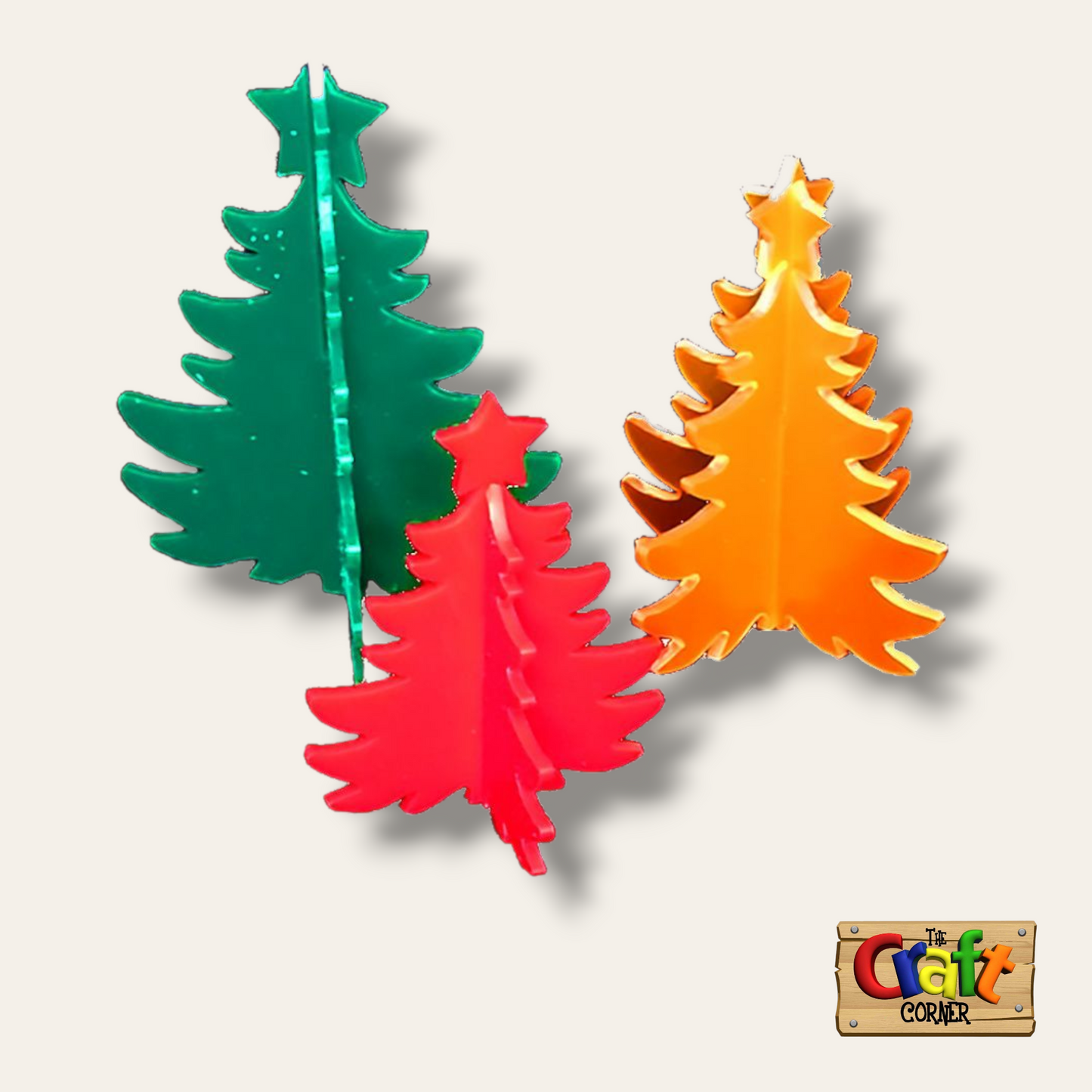 Christmas tree: Contemporary acrylic Christmas trees (set of 3)