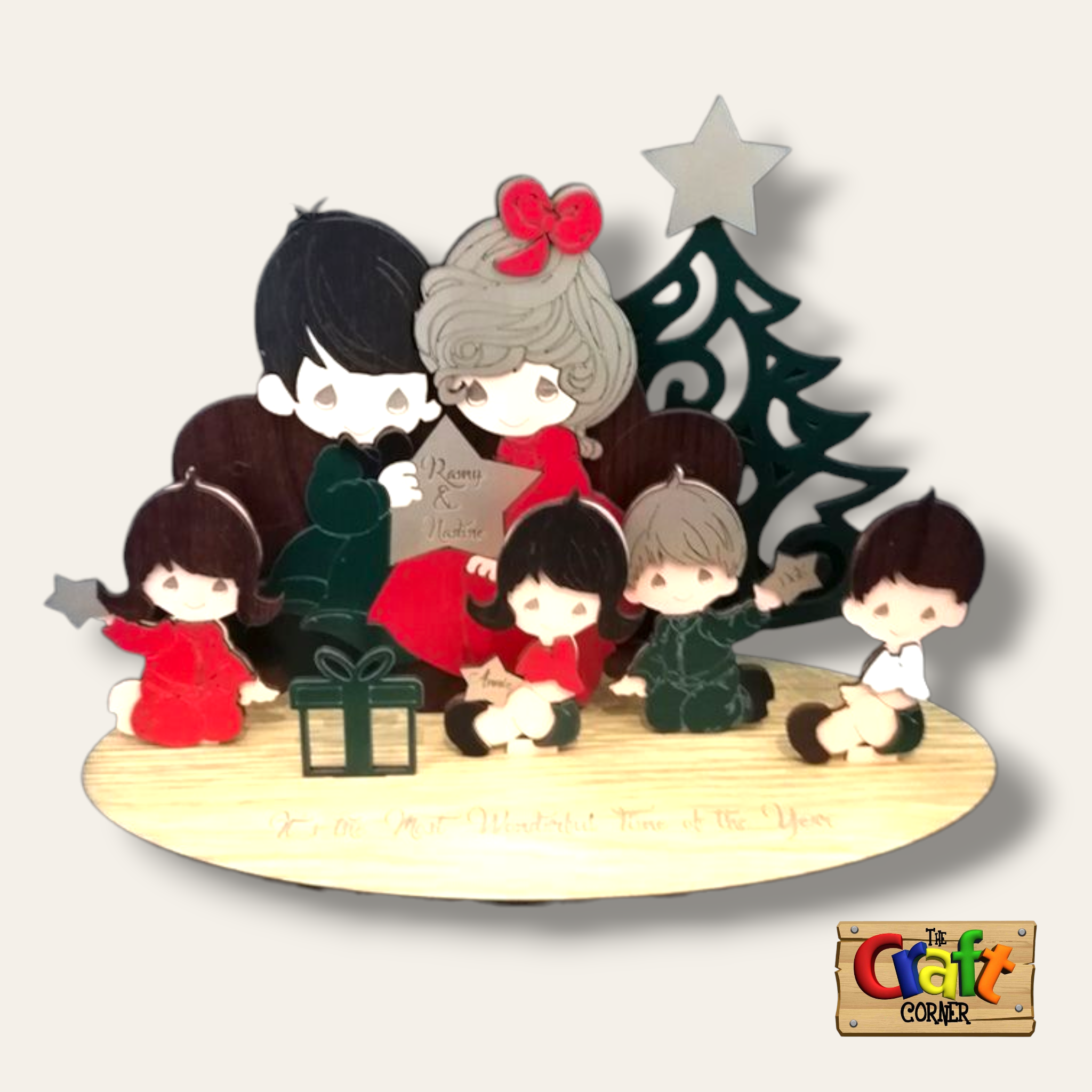 Personalized Precious moments family Christmas stand