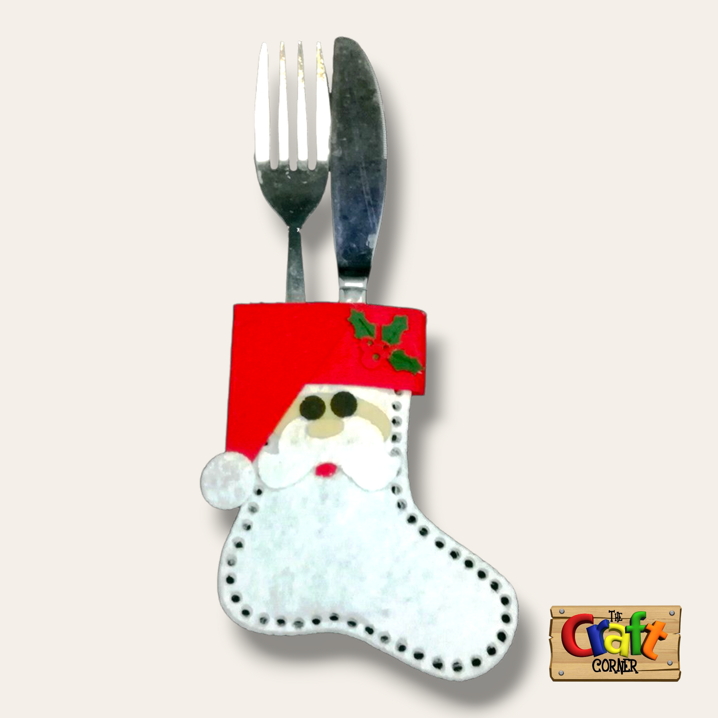 Cutlery holder: Santa Stocking Felt Cutlery Holder (set of 6)