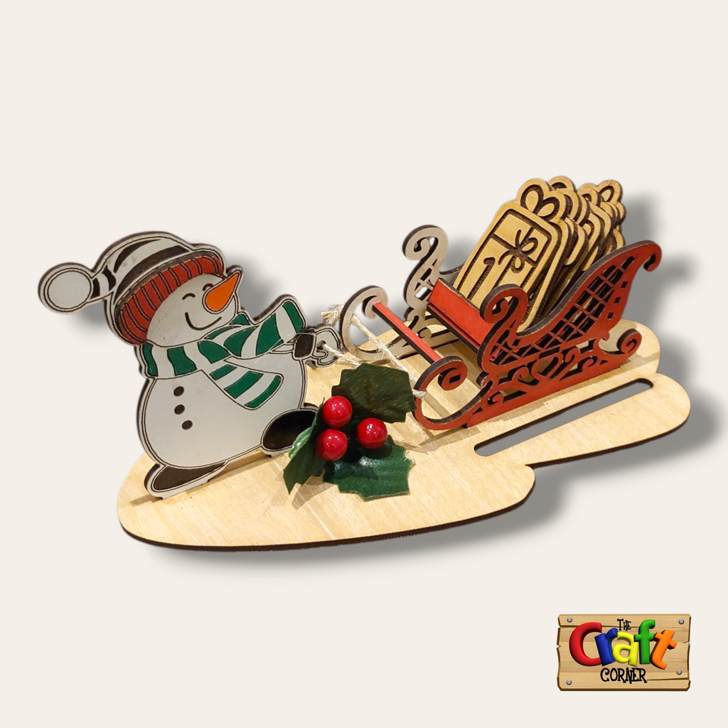 Christmas countdown stand (Snow man with sleigh)