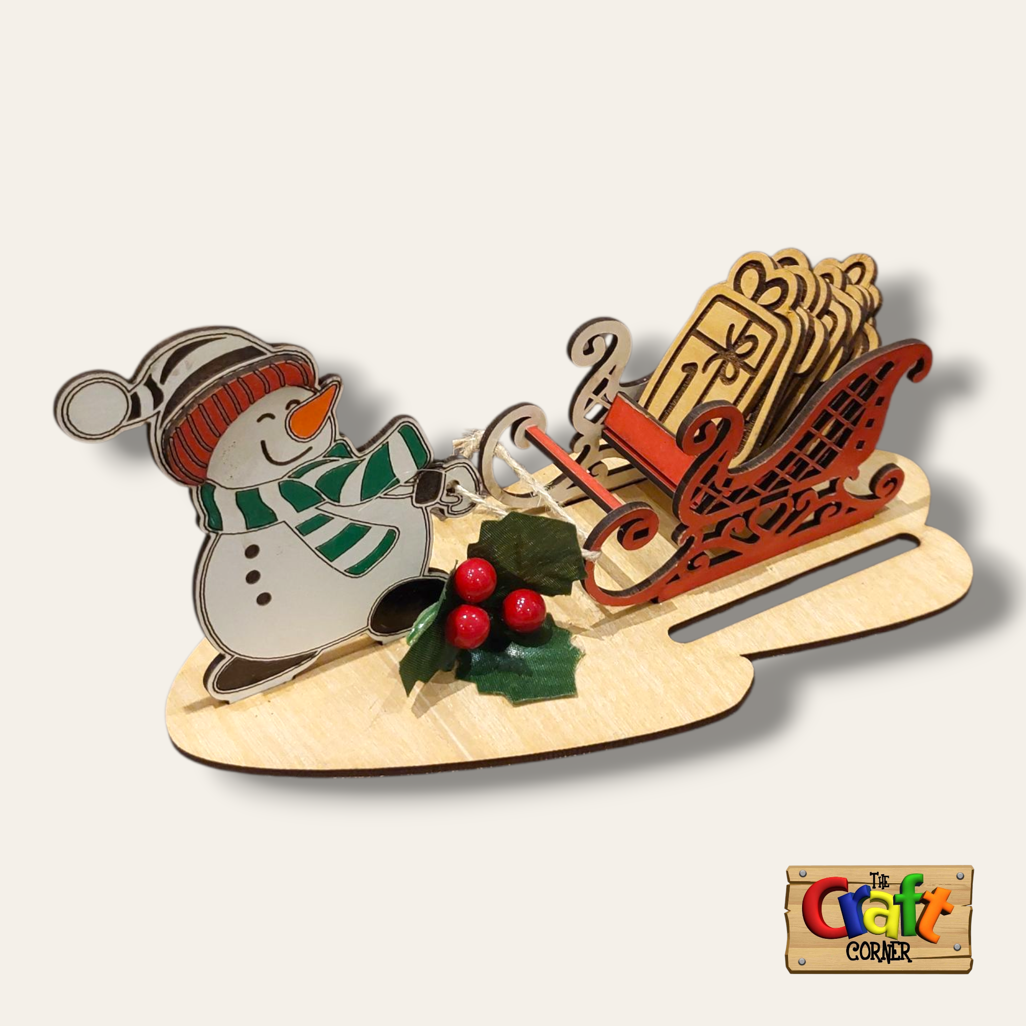 Christmas countdown stand (Snow man with sleigh)