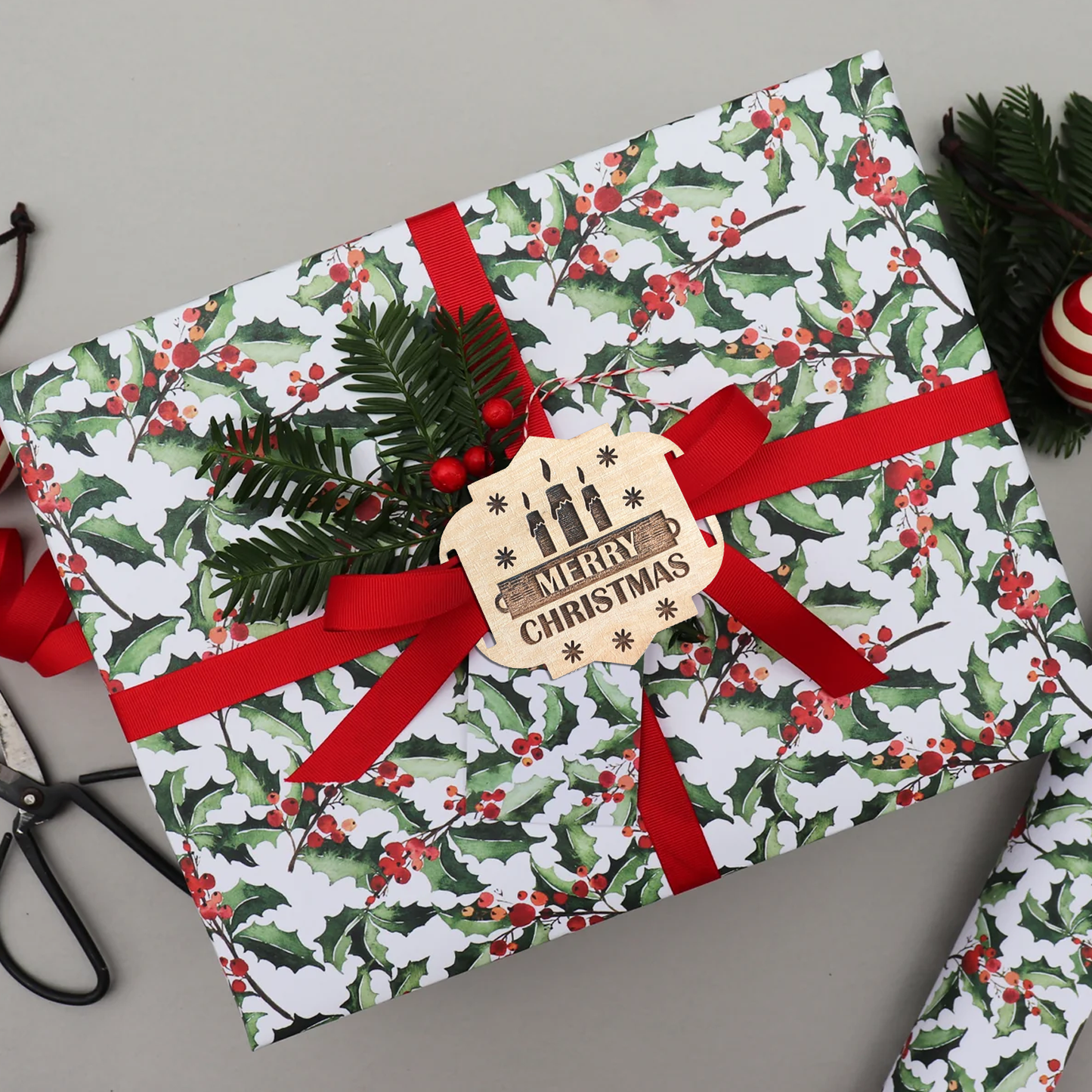 Wooden Christmas tag (Style 1)