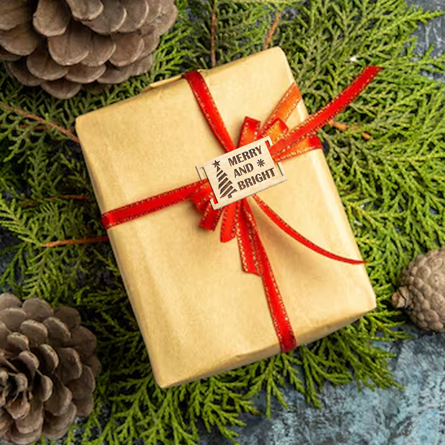 Wooden Christmas tag (Style 10)