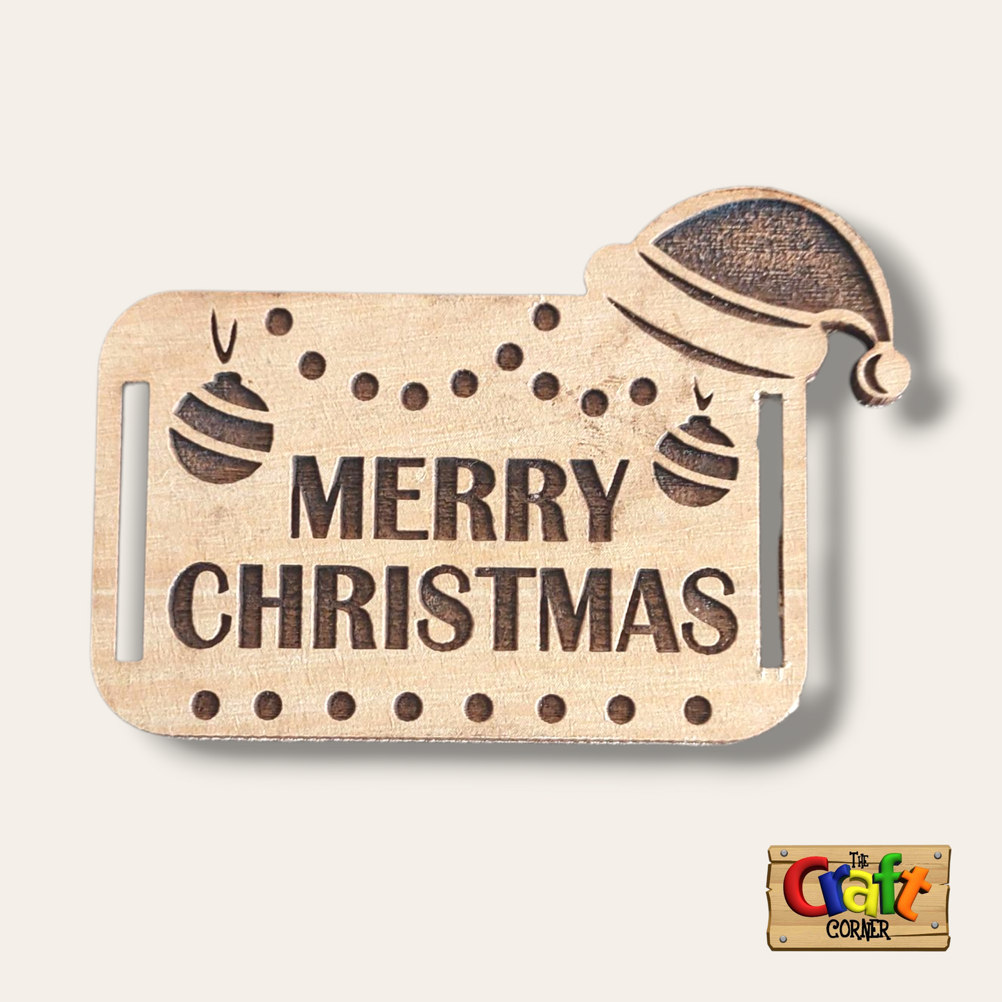 Wooden Christmas tag (Style 9)