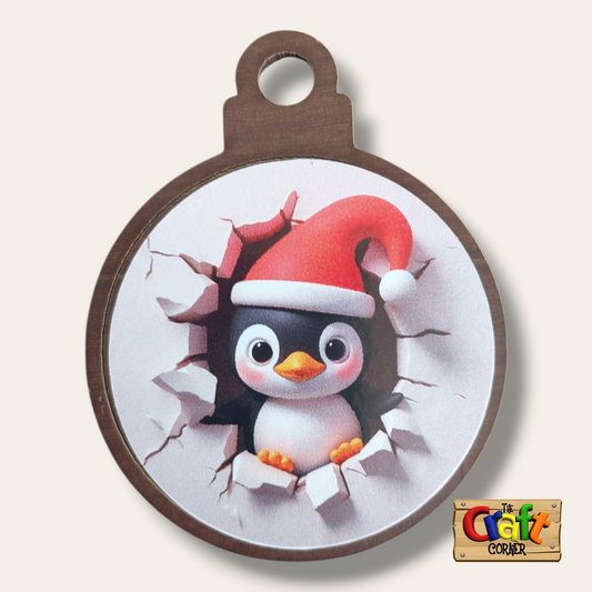 Ornament: Peek-a-boo double sided (Penguin)
