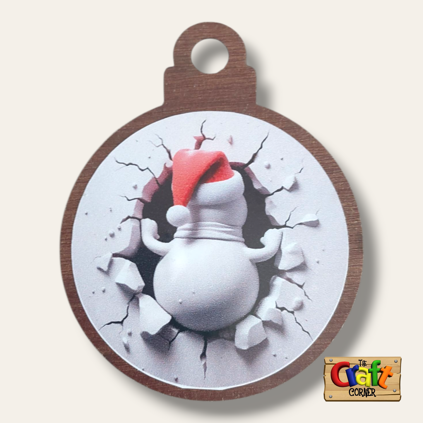 Ornament: Peek-a-boo double sided (Snowman)