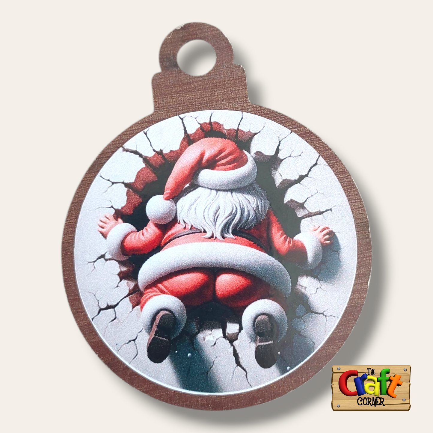 Ornament: Peek-a-boo double sided (Santa)