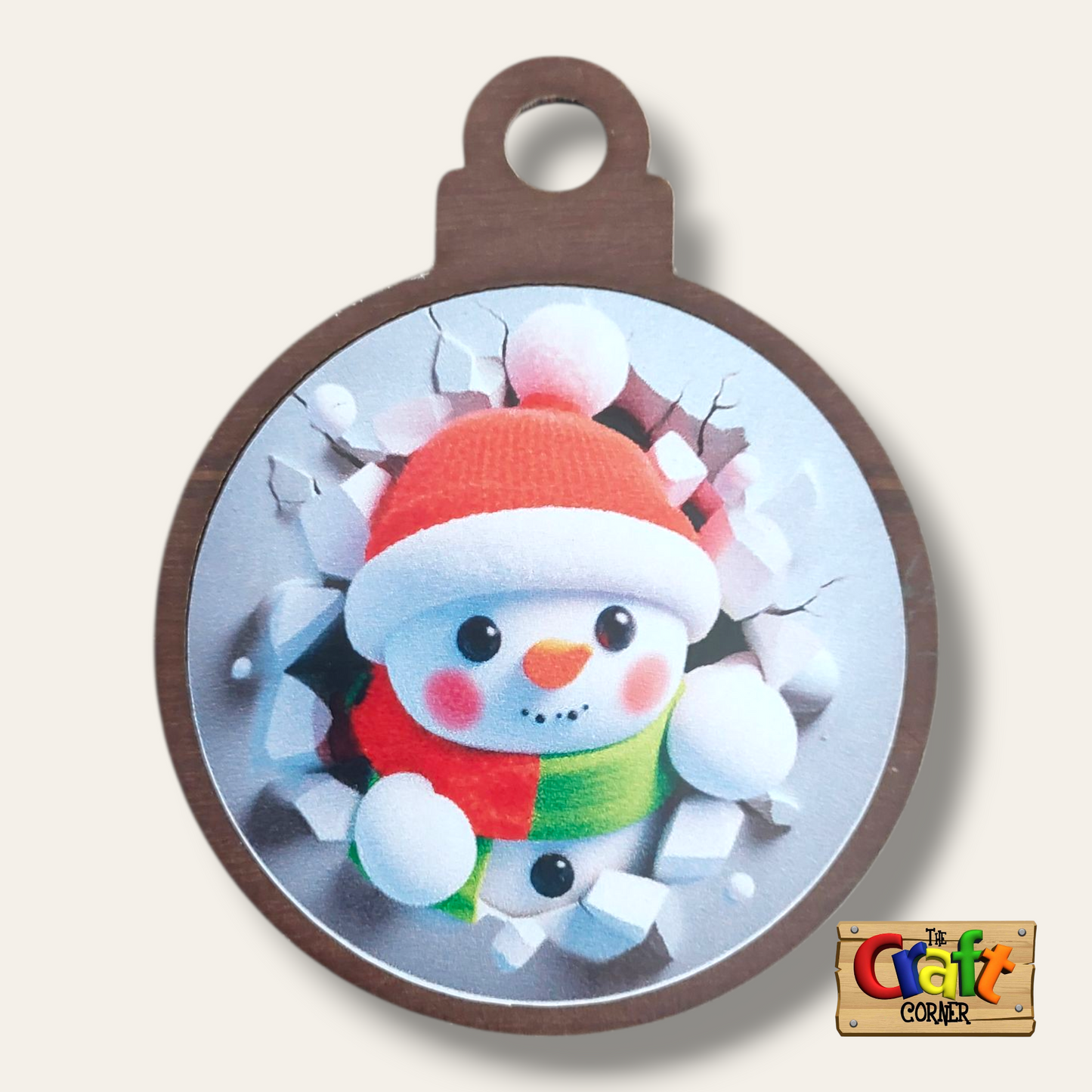 Ornament: Peek-a-boo double sided (Snowman)