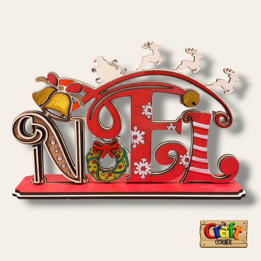 Wooden Layered NOEL stand