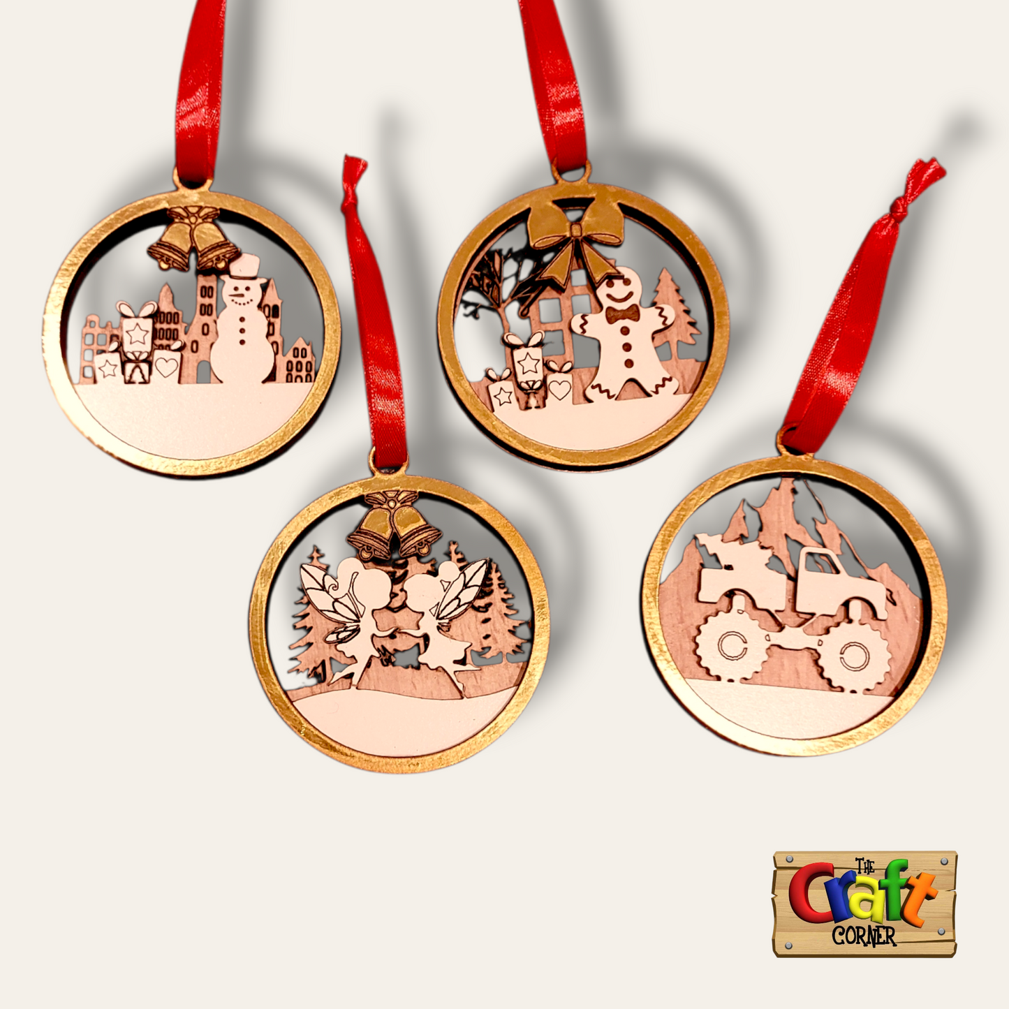 Ornament: Layered wooden ornaments