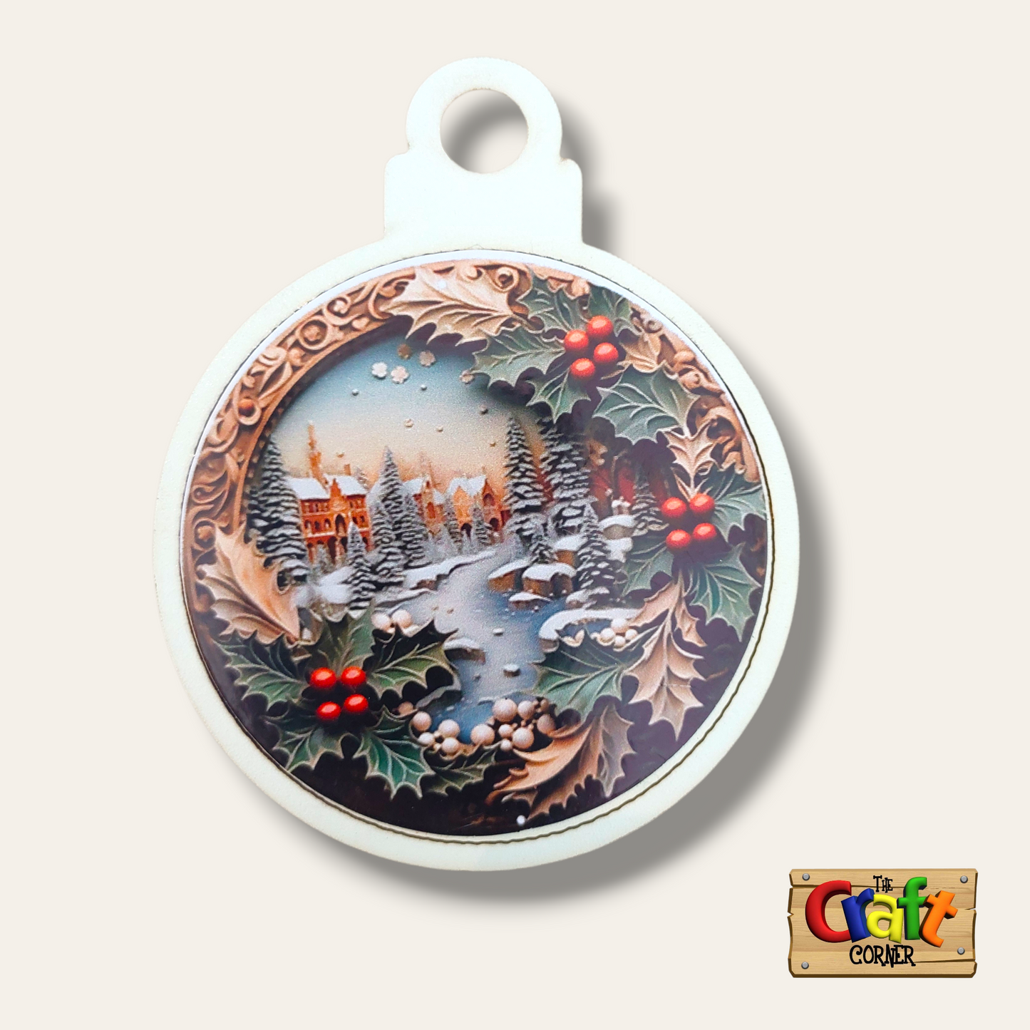 Ornament: Wooden vintage (2D) (Snowman)