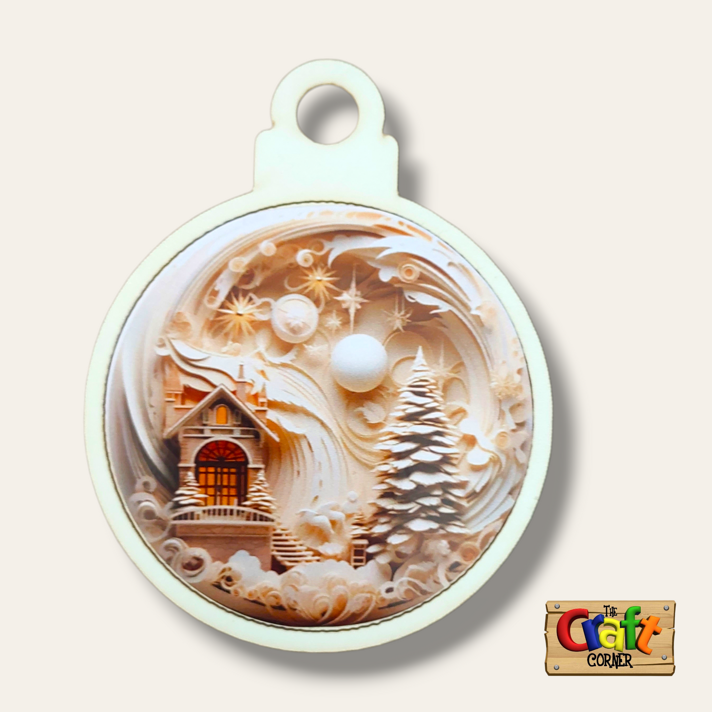 Ornament: Wooden vintage (2D) (Beige)