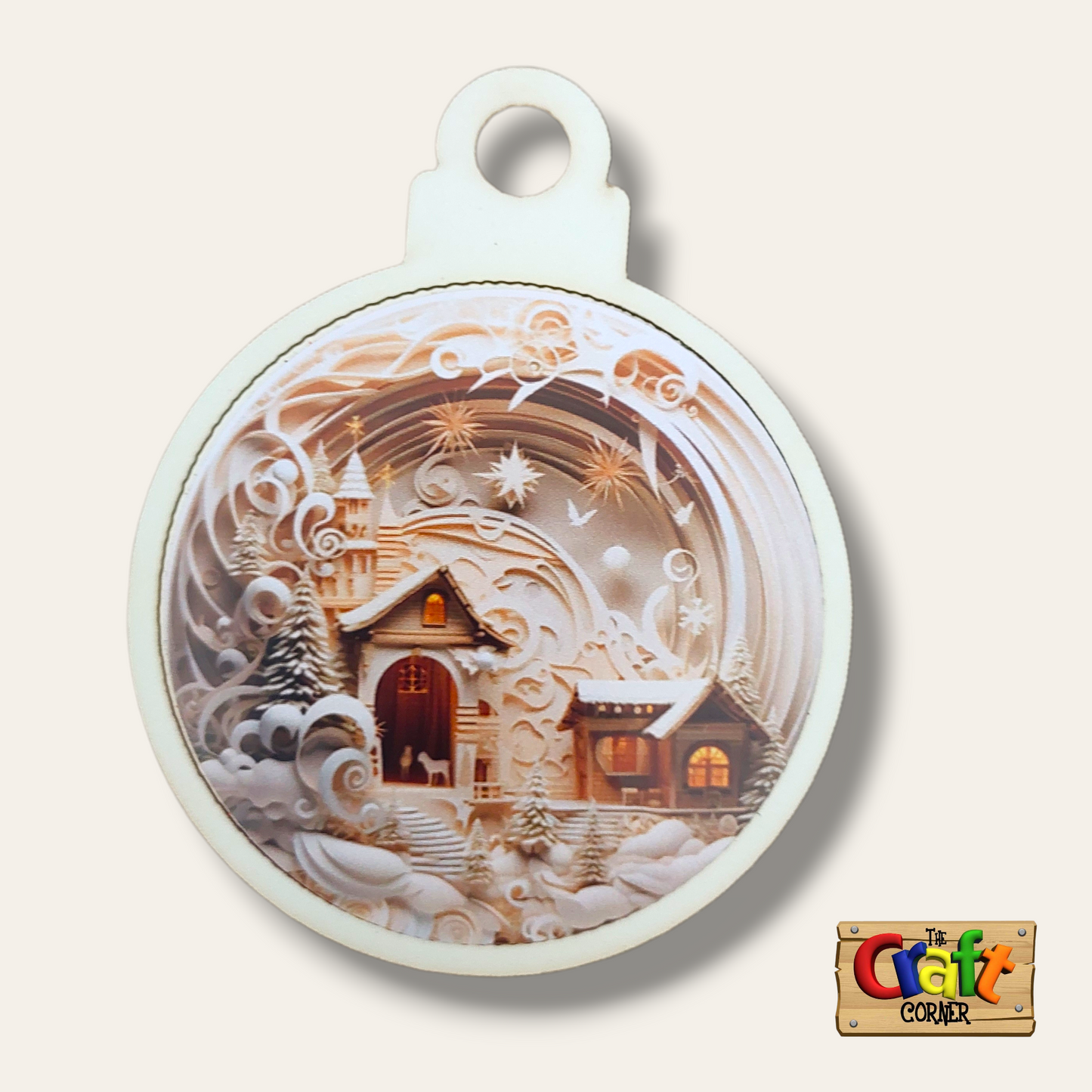 Ornament: Wooden vintage (2D) (Beige)