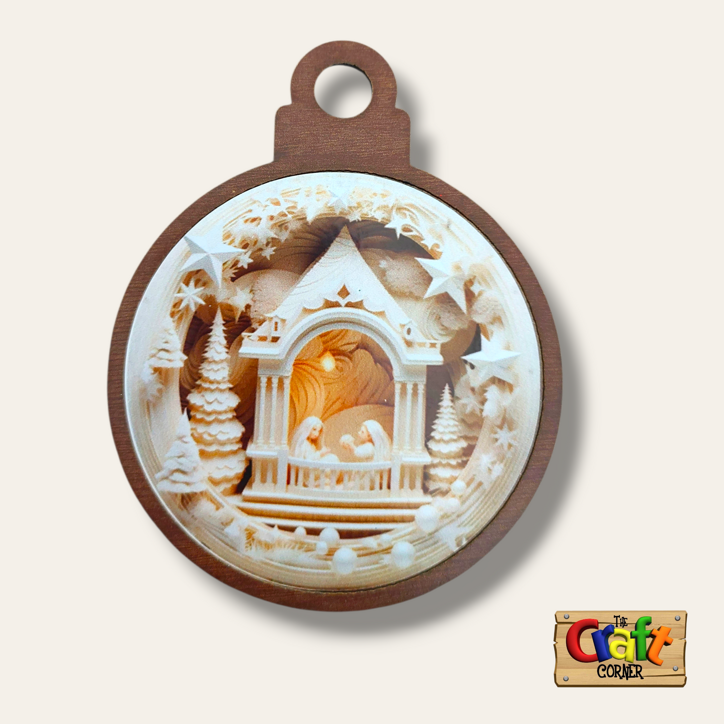 Ornament: Wooden vintage (2D) (Beige)
