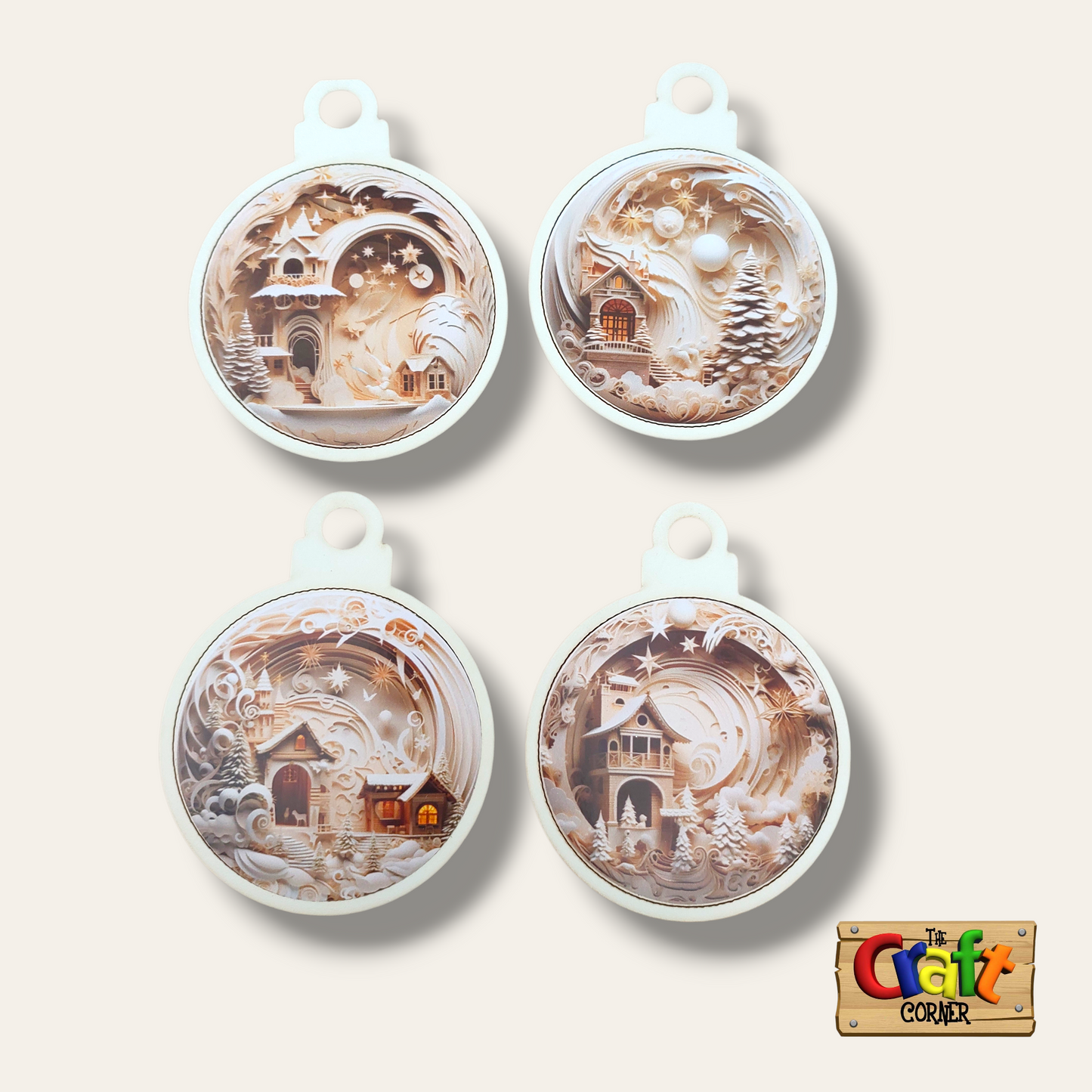 Ornament: Wooden vintage (2D) (Beige)