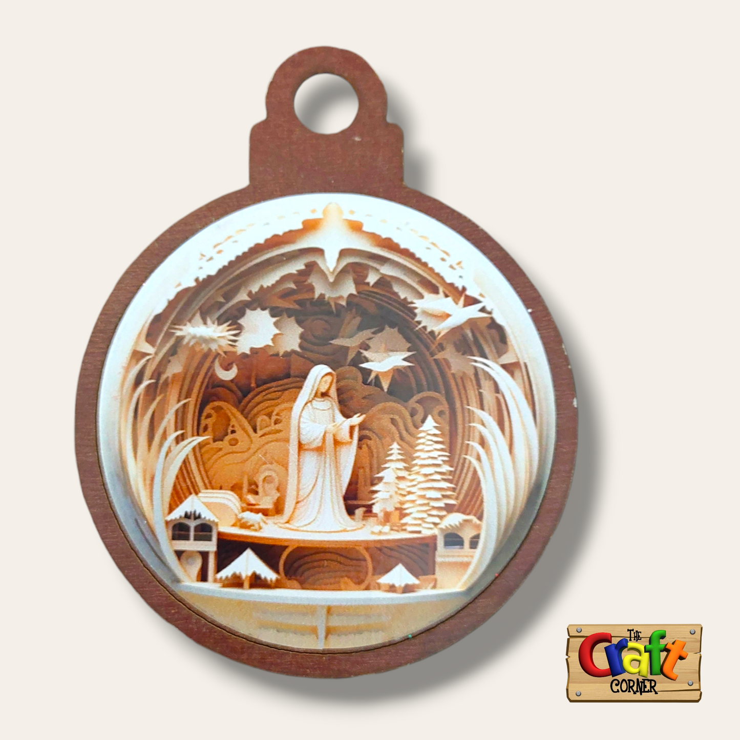 Ornament: Wooden vintage (2D) (brown)