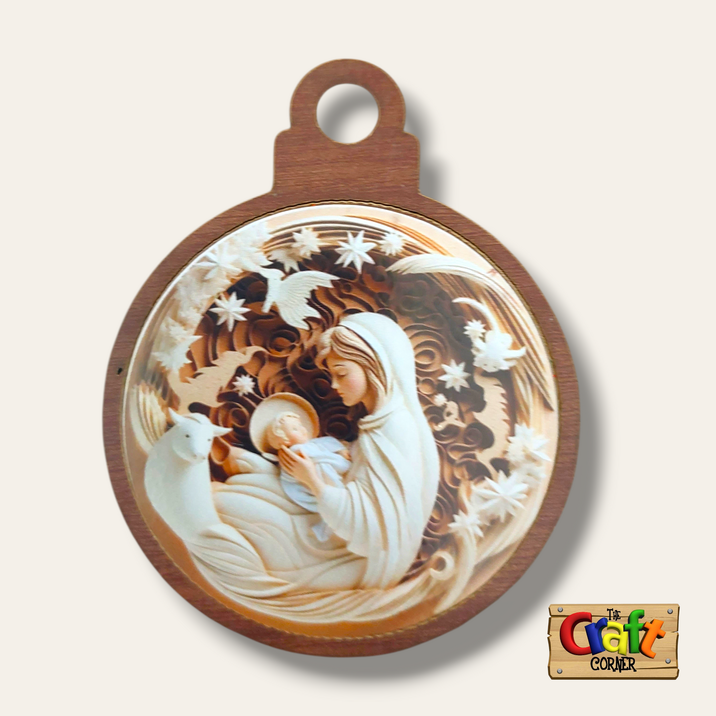 Ornament: Wooden vintage (2D) (brown)