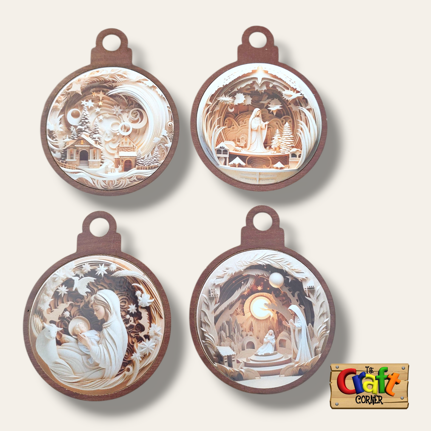 Ornament: Wooden vintage (2D) (brown)