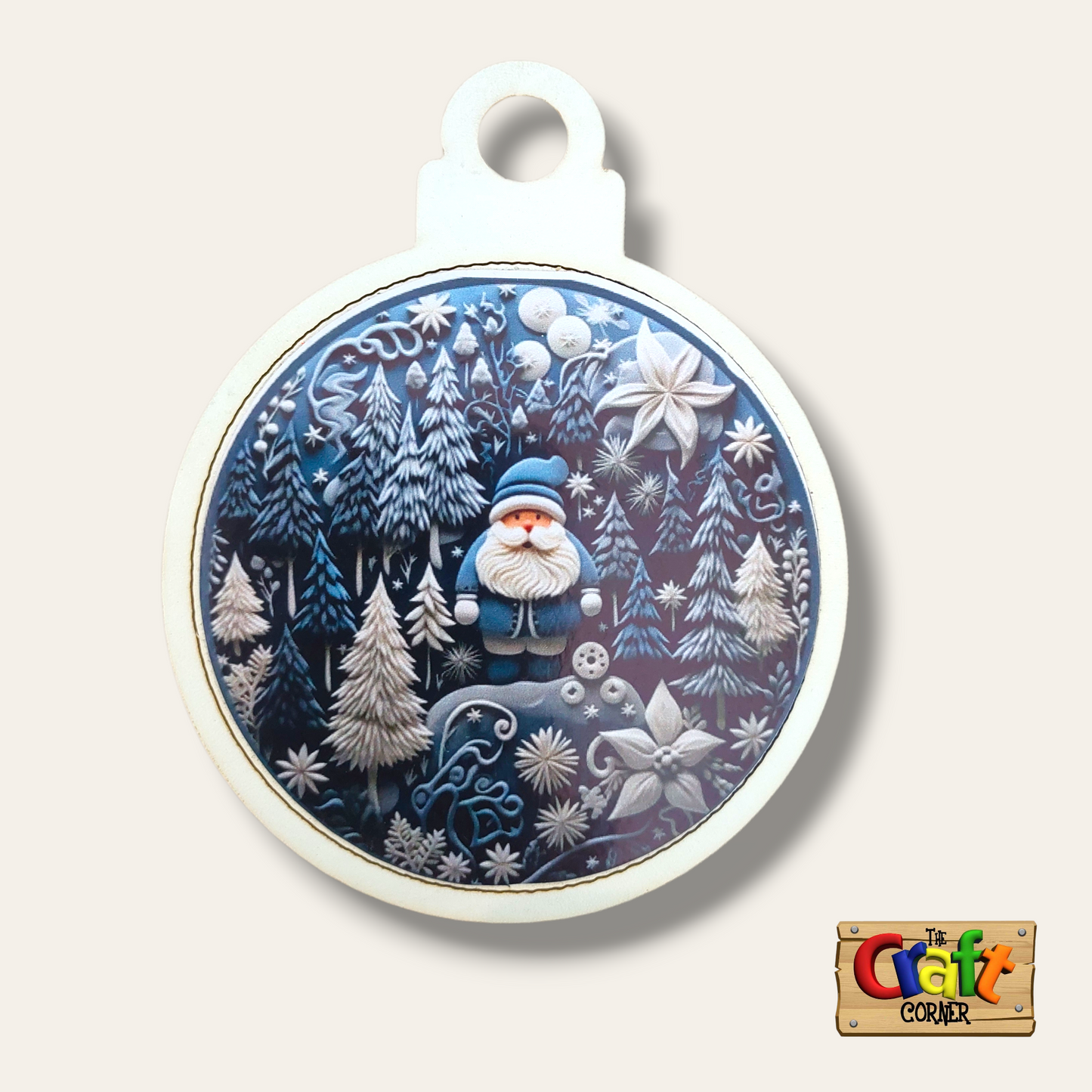 Ornament: Wooden vintage (2D) (blue)