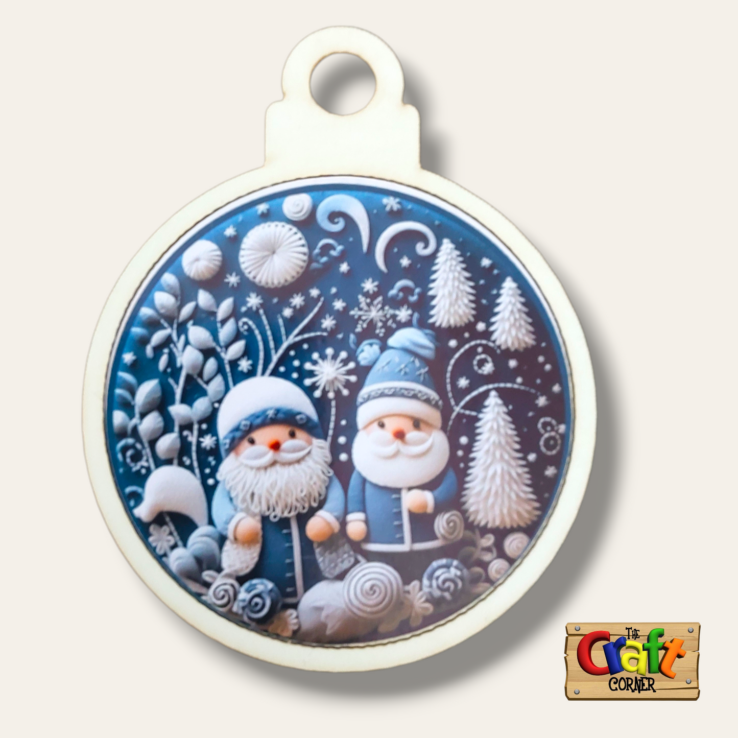 Ornament: Wooden vintage (2D) (blue)