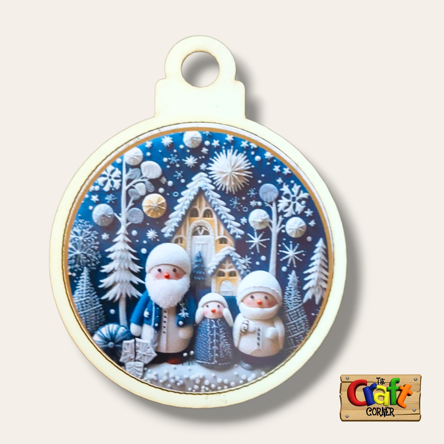 Ornament: Wooden vintage (2D) (blue)